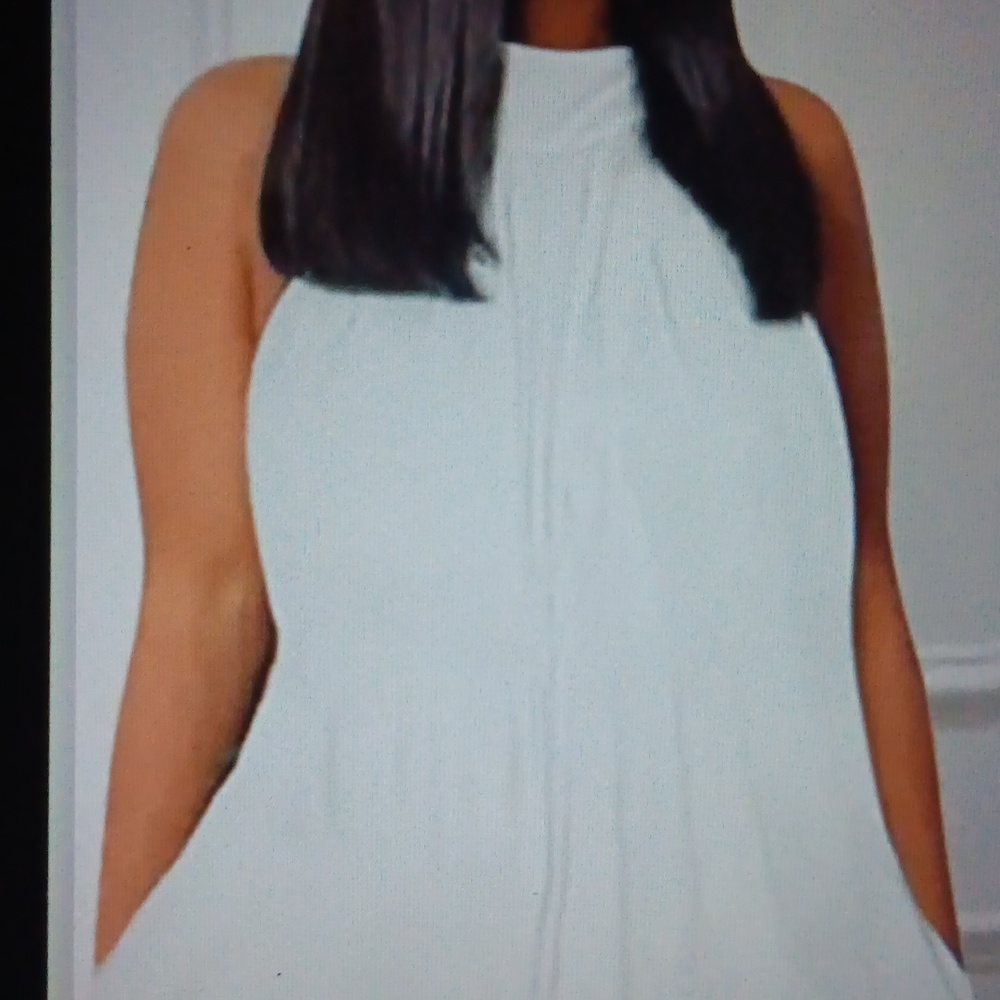 White Casual Solid Basic Half Turtleneck Jumpsuit - image 2